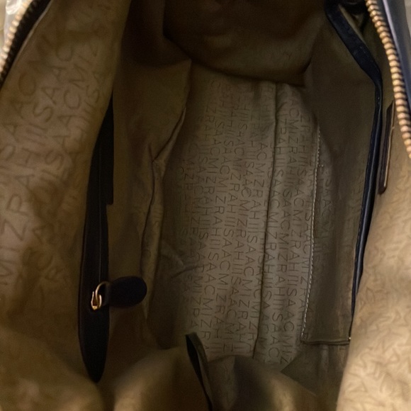 Brand new never used Black leather Isaac Mizrahi purse. Brown leather trim/strap - Picture 5 of 8